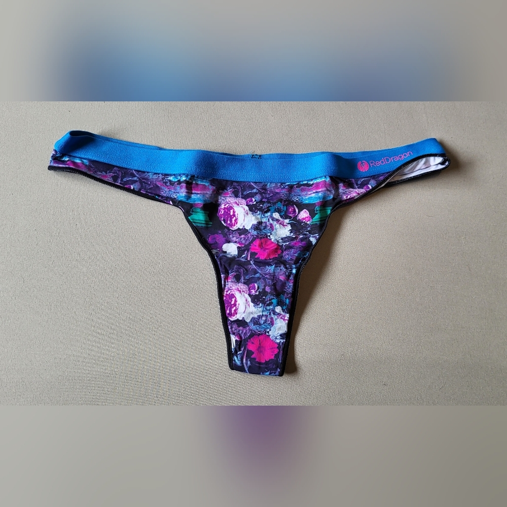 Red Dragon Floral Thong